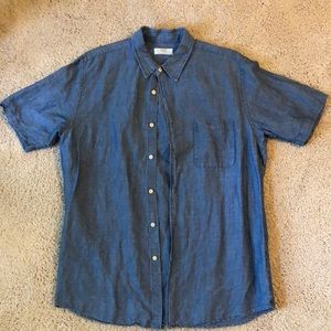Uniqlo Short Sleeve Denim Button Up - Size XL